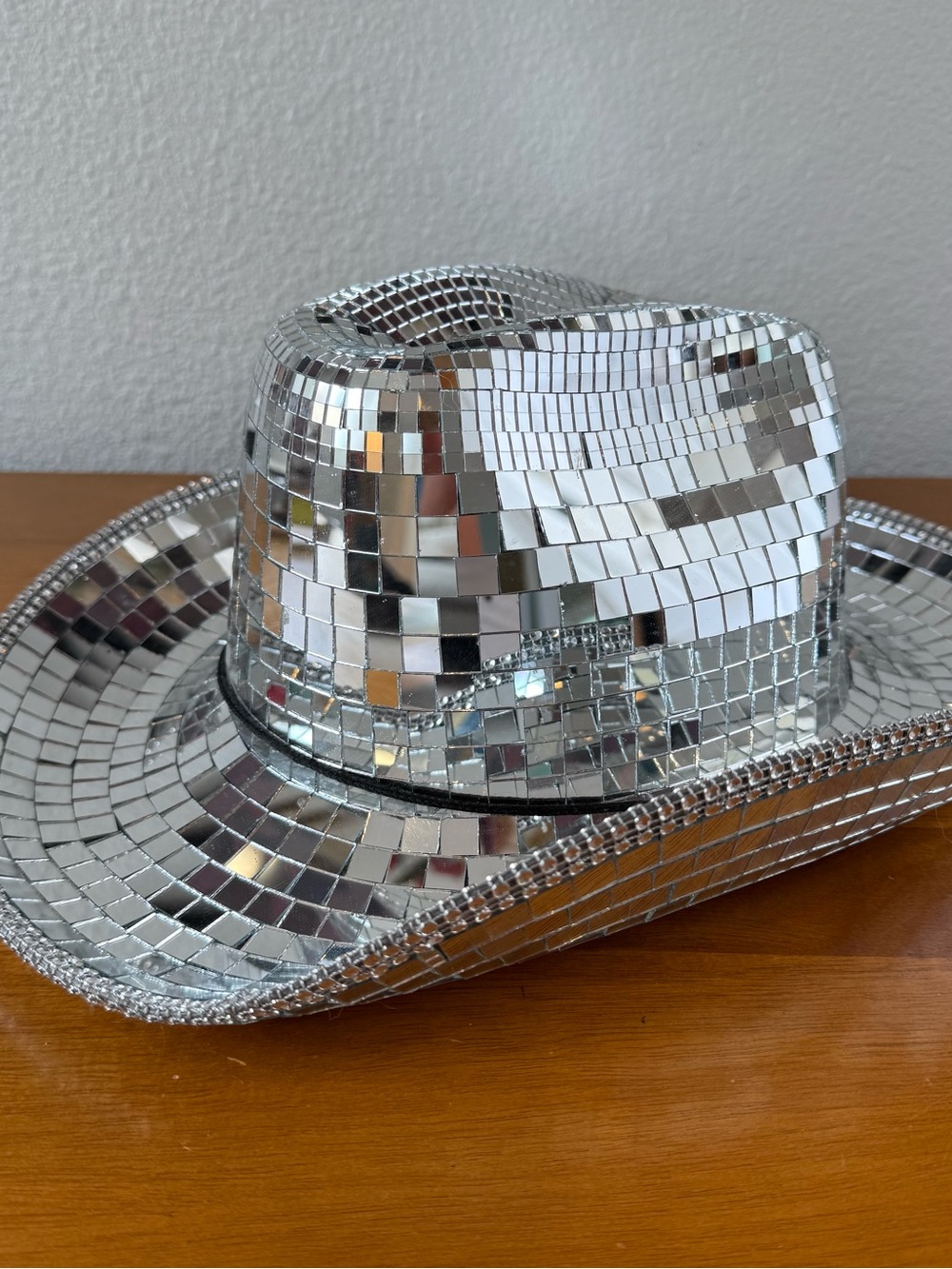 Silver Mirrored Disco Cowboy Cowgirl Hat